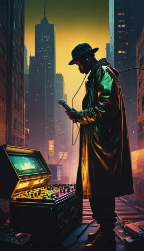 cyberpunk,man with a computer,synth,shadowrun,bladerunner,cypherpunks,cyberpunks,vendor,cybertrader,autoworker,neuromancer,game illustration,cypherpunk,cybersmith,dystopian,old elektrolok,transistor,cyberscene,electro,elektro,Illustration,Realistic Fantasy,Realistic Fantasy 31