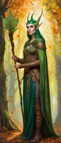 nissa,archdruid,dryad,druidic,sorceror,hela,wood elf,elven forest,shadrake,druidism,patrol,temur,cernunnos,the enchantress,elven,fel,elfland,enchantress,daggar,dryads,Illustration,Paper based,Paper Based 24