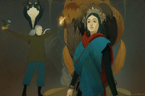 crow queen,sokurov,fairytale characters,fairy tale character,folktale,thranduil,dussehra,pocahontas,fairy tale icons,valyrian,the coronation,shepherdesses,mohan,crowning,gothel,narnians,mulan,mythographers,hecate,valka,Illustration,Realistic Fantasy,Realistic Fantasy 12
