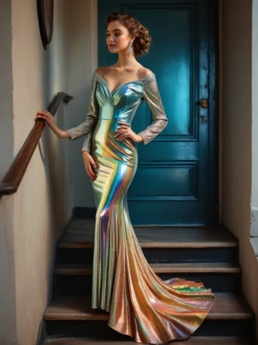 a floor-length dress,siriano,eveningwear,evening dress,hadid,zendaya,girl in a long dress,long dress,elegant,elegance,cfda,galliano,tahiliani,elegante,demarchelier,couturier,vestido,margairaz,margaery,girl in a long dress from the back,Art,Artistic Painting,Artistic Painting 37