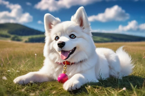 samoyedic,samoyed,atka,shoob,malamute,pyr,cheerful dog,siberian husky,white dog,malamutes,dog pure-breed,husky,thorgal,huskic,alaskan malamute,kishu,dog breed,inu,huskie,canidae,Conceptual Art,Fantasy,Fantasy 34