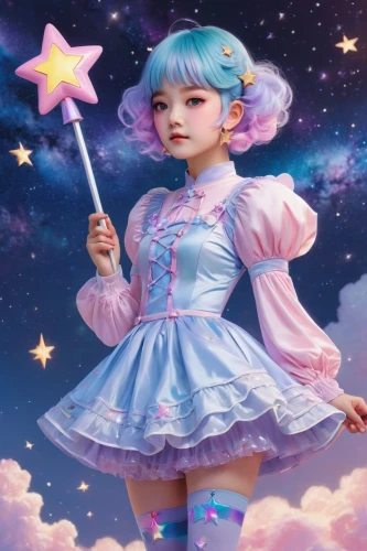 fairy galaxy,sky rose,cielo,pamyu,little girl fairy,starcatchers,stargirl,kpp,chibiusa,soft pastel,rosa ' the fairy,star sky,cotton candy,rosa 'the fairy,pastel wallpaper,xiaolu,blue moon rose,satori,artist doll,fantasy portrait,Art,Artistic Painting,Artistic Painting 25