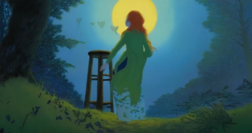 eilonwy,woman silhouette,fantasia,mermaid silhouette,merida,thumbelina,digital painting,guiding light,rusalka,woman at the well,fantasy picture,rapunzel,fairie,shadowland,fairy tale character,world digital painting,game illustration,the silhouette,orona,house silhouette,Illustration,Realistic Fantasy,Realistic Fantasy 04