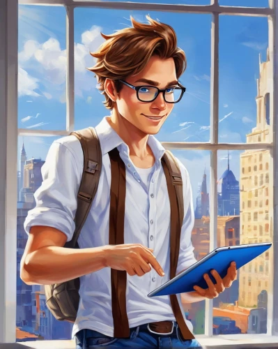 librarian,harrynytimes,tutor,scholastic,erudite,academic,estudiante,tutoring,newsboy,professor,schoolteacher,student,teacher,paraprofessional,commissionner,blur office background,office worker,bookman,nerd,school boy,Conceptual Art,Oil color,Oil Color 22