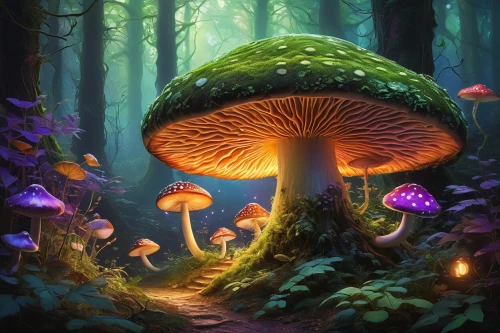 mushroom landscape,forest mushroom,forest mushrooms,mushroom island,fairy forest,mushrooms,mycena,shrooms,toadstools,forest floor,mushroom type,psilocybin,fairytale forest,clitocybe,blue mushroom,psilocybe,tree mushroom,agaricaceae,fairy world,mushroom,Art,Classical Oil Painting,Classical Oil Painting 09