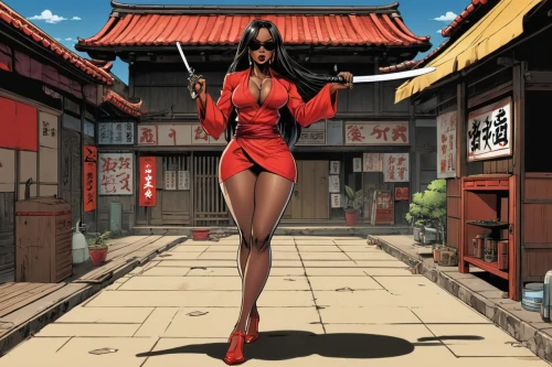 manhua,sango,elektra,katana,mcginnis,oriental girl,red lantern,mulan,oriental princess,hoketsu,yongmei,manhwa,asian vision,geisha,yangmei,honsik,jinchuan,xiaomei,sukeban,kyoshi,Illustration,American Style,American Style 13