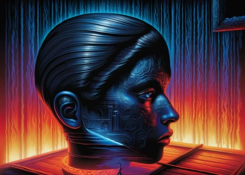 thrawn,terminator,sci fiction illustration,polara,neon body painting,digital artwork,deodato,tron,digital illustration,deckard,bladerunner,replicant,digital art,cyborg,uv,digitalism,manhunter,goude,light paint,replicants,Illustration,Realistic Fantasy,Realistic Fantasy 25