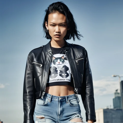 zhu,cassie,xiaoli,karmaloop,subcultures,huyen,dkny,shanina,thuy,girl in t-shirt,jinglei,quyen,xiaoxu,kenzo,jean jacket,rykiel,dsquared,denim background,crop top,kemkers