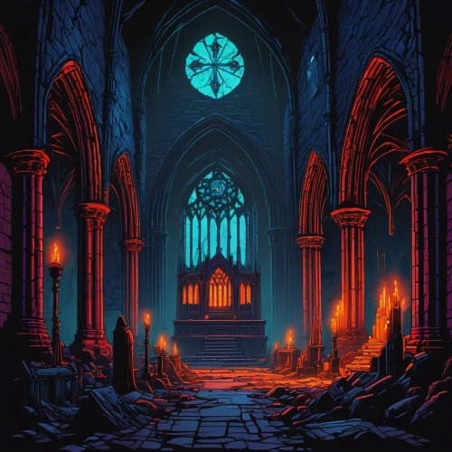 haunted cathedral,cathedral,castlevania,hall of the fallen,risen,labyrinthian,sepulchres,crypts,sanctum,sanctuary,liturgy,cathedrals,sepulchre,gothic church,notredame,ruin,crypt,conclave,the cathedral,ruins,Conceptual Art,Sci-Fi,Sci-Fi 18