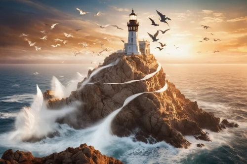 lighthouse,electric lighthouse,lighthouses,phare,maiden's tower,light house,petit minou lighthouse,photo manipulation,ouessant,fantasy picture,god of the sea,the wind from the sea,photoshop manipulation,photomanipulation,atlantica,lightkeeper,sea storm,house of the sea,birds of the sea,bretagne,Photography,Artistic Photography,Artistic Photography 04