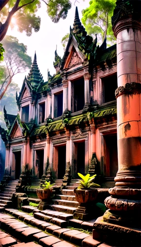 asian architecture,javanese traditional house,prasat,banteay,thai temple,buddhist temple,ancient buildings,buddhist temple complex thailand,ancient house,white temple,siem reap,ubud,angkor wat temples,mandalay,grand master's palace,buddha tooth relic temple,angkor wat,siemreap,pagodas,phra,Conceptual Art,Oil color,Oil Color 24