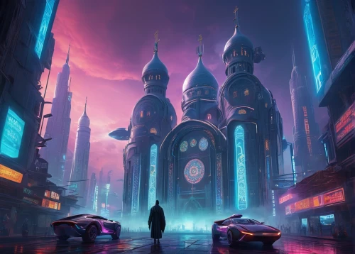 fantasy city,futuristic landscape,cybercity,metropolis,songhai,cybertown,bioshock,kinkade,cityscape,colorful city,cyberworld,wildstar,cyberpunk,ancient city,theed,concept art,black city,fantasy world,undercity,transistor,Illustration,Realistic Fantasy,Realistic Fantasy 43