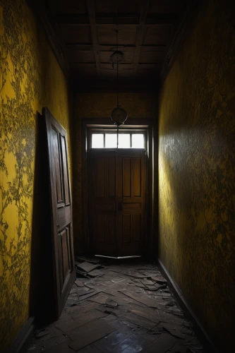 creepy doorway,abandoned room,penumbra,hallway,corridors,yellow wallpaper,room door,reformatory,asylum,corridor,empty interior,doorways,urbex,doorway,anteroom,sanitarium,sanitorium,condemned,the door,the threshold of the house,Photography,Documentary Photography,Documentary Photography 38