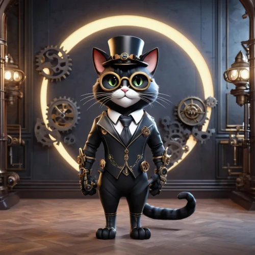 tuxedo,figaro,steampunk,alberty,tuxedoes,tuxedo just,tuxedoed,tux,bulgakov,aristocrat,ringmaster,macavity,tuxis,ratigan,miqdad,salieri,fanciest,mmogs,cartoon cat,fledermaus,Unique,3D,3D Character