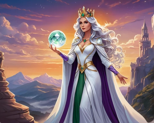 jaina,etheria,frigga,galadriel,sigyn,white rose snow queen,amalthea,celtic queen,sorceress,the snow queen,celeborn,arianrhod,faires,allura,thingol,shadrake,elona,krietor,prophetess,ice queen,Unique,Design,Sticker