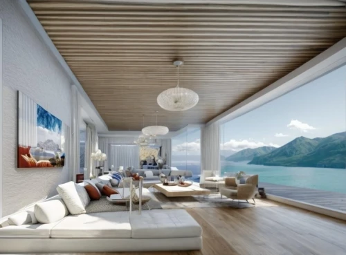 modern living room,scandinavian style,verandah,verandahs,living room,livingroom,lefay,concrete ceiling,oceanfront,contemporary decor,sunroom,beachfront,wooden decking,beach house,chalet,house by the water,wood and beach,interior modern design,amanresorts,luxury home interior