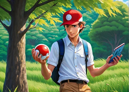 lupini,farmer in the woods,poykio,oras,hoenn,pokeball,hygrocybe,fruit picking,mushroom hat,junpei,apple picking,golf course background,pokemon go,watsky,red mushroom,farmboy,youtube background,mushroom landscape,nintendo,lannan,Art,Classical Oil Painting,Classical Oil Painting 43