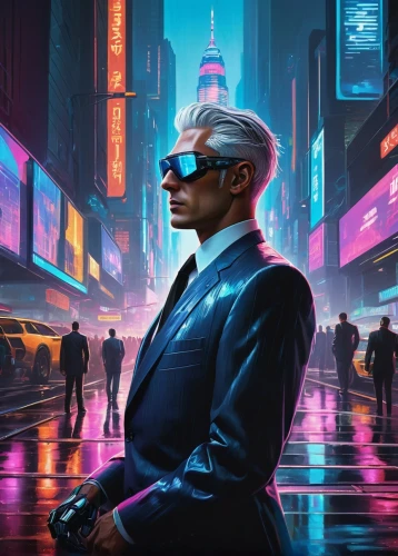 cyberpunk,timecop,replicants,steranko,cybercity,wallstreet,dystopian,futurians,bladerunner,kommissar,spymasters,cyber glasses,metropolis,matrix,futuristic,cybertown,sci fiction illustration,cyberian,morpheus,noir,Illustration,Retro,Retro 02