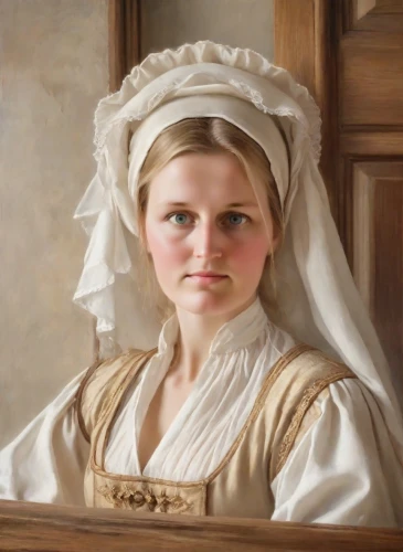 maidservant,chambermaid,timoshenko,tymoshenko,portrait of a girl,woman holding pie,milkmaid,girl with cloth,perugini,girl in a historic way,girl in cloth,nelisse,portrait of christi,collingsworth,housemaid,clergywoman,young girl,cosette,girl with bread-and-butter,portrait of a woman,Digital Art,Classicism