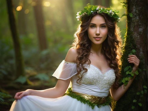 faerie,faery,dryad,fairie,elven forest,fairy queen,dryads,fairy forest,enchanted forest,celtic woman,ballerina in the woods,forest background,girl in a wreath,maenad,beautiful girl with flowers,romantic portrait,elven,tuatha,celtic queen,hermia,Conceptual Art,Sci-Fi,Sci-Fi 20