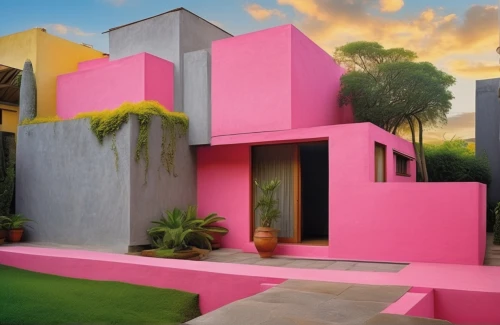 cube house,cubic house,pink squares,sottsass,cube stilt houses,modern architecture,dreamhouse,arquitectonica,modern house,corbu,casita,arquitecto,mahdavi,pinker,the pink panter,arquitectura,pinklon,bright pink,color pink,house shape,Photography,General,Realistic