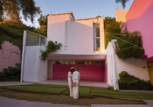 vanderpump,dreamhouse,mansions,beverly hills,pink squares,color pink white,getty,mcnay,beach house,mid century house,rubell,smart house,cube house,exteriors,dunes house,riviera,beachhouse,pink white,modern house,mansion,Photography,General,Realistic
