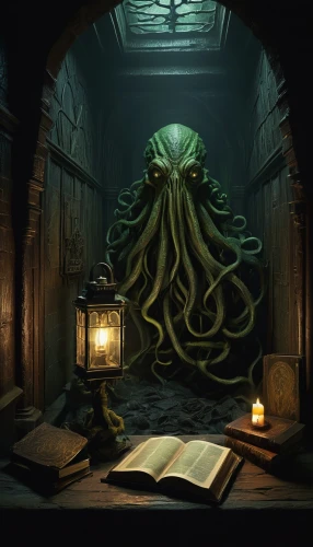 cthulhu,hastur,hastula,lovecraftian,vecna,azathoth,lovecraft,eldritch,carcosa,illithid,spellbook,tentacular,kraken,nidularium,tentacled,labyrinthian,octopi,ood,innsmouth,fsm,Conceptual Art,Oil color,Oil Color 05