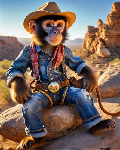 pardner,howdy,monkey soldier,monkeywrench,cowboy,pecos,woody,cimarron,comanchero,vaquero,tarnation,monkey wrench,lawman,travelocity,wrangle,rancher,monkey gang,westerns,rawhide,war monkey,Conceptual Art,Oil color,Oil Color 18