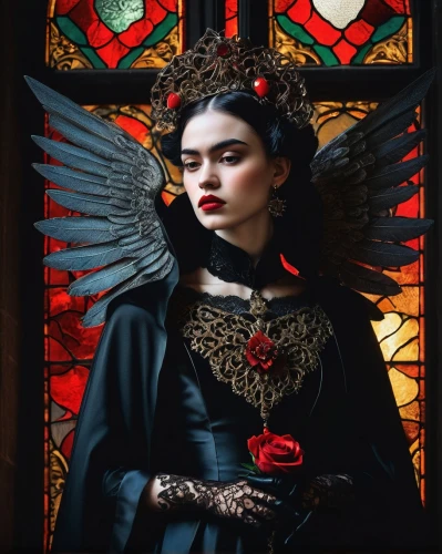 black angel,baroque angel,gothic portrait,dark angel,archangel,dolorosa,the archangel,seraphim,dhampir,samael,angel of death,amidala,gothic woman,seraph,angel,fallen angel,the angel with the veronica veil,ecclesiastic,amuria,priest,Art,Artistic Painting,Artistic Painting 31