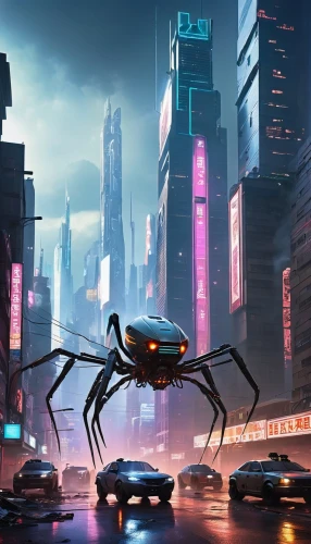 cybercity,cybertown,cyberpunk,anansi,cyberport,cyberia,concept art,futuristic,sci fiction illustration,oscorp,brum,cyberworld,metropolis,autoweb,walking spider,spyder,polara,techradar,futuristic landscape,dystopian,Conceptual Art,Fantasy,Fantasy 29