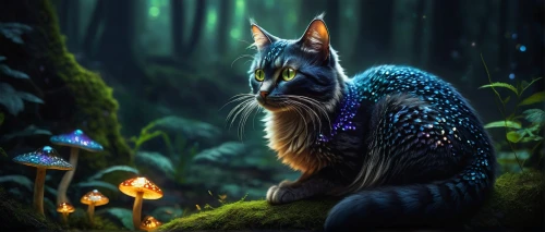 jayfeather,faerie,fantasy animal,fairie,starclan,bluestar,leafstar,fantasy picture,faery,fantasy art,thunderclan,fairy forest,riverclan,shadowclan,fireheart,forest animal,ravenpaw,aleu,woodland animals,bastet,Illustration,Black and White,Black and White 16