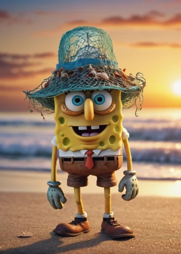 spongebob,hillenburg,squarepants,sponge bob,sponson,yellow sun hat,spongelike,sponsons,seapaul,beach background,pubg mascot,spongy,suncook,spongers,sponged,house of sponge bob,straw hat,spong,waikaremoana,pescador,Illustration,Retro,Retro 19