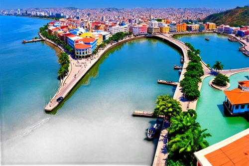 bitan,acapulco,manzanillo,mazatlan,alanya,mzt,yeosu,cartagena,zihuatanejo,guanabá real,tongyeong,yangling,macao,zhoushan,colorful city,skikda,nha trang,daecheong lake,miraflores,huatulco,Conceptual Art,Sci-Fi,Sci-Fi 24