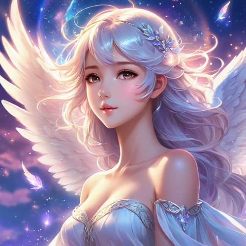 angelic,angel,fairy galaxy,angel girl,angel wings,angel wing,anjo,allura,winged heart,crying angel,celestial,angel's tears,baroque angel,cielo,vintage angel,angel face,siero,seraphim,fairy,fairy queen,Illustration,Realistic Fantasy,Realistic Fantasy 01