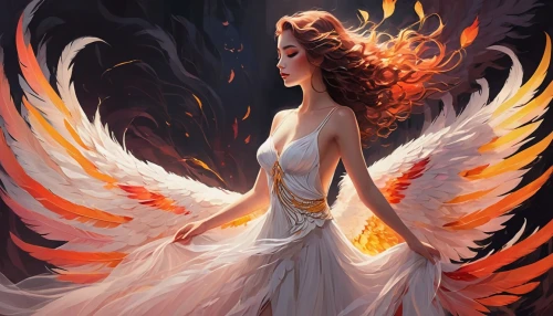 fire angel,firebird,pheonix,flamebird,angelfire,phoenixes,angel wing,angel wings,seelie,flame spirit,angel,sigyn,phoenix,uniphoenix,seraphim,dawnstar,fire dancer,fallen angel,winged heart,anjo,Illustration,Japanese style,Japanese Style 06