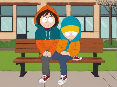 broflovski,southpark,girl and boy outdoor,parkas,adolescentes,brainpop,grainau,cute cartoon image,tenenbaum,butters,cartman,boy and girl,spinelli,garrison,man on a bench,little boy and girl,park bench,sightseers,kids illustration,parka,Photography,Fashion Photography,Fashion Photography 08