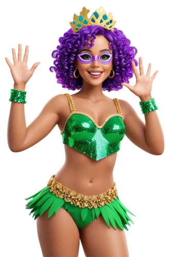 derivable,hula,brazil carnival,imperatriz,bellydance,polynesian girl,fantasy woman,celtic queen,esmeralda,enza,shangela,samba deluxe,samba,green paprika,green mermaid scale,sirena,amazona,oshun,brazilianwoman,tiana,Unique,3D,3D Character