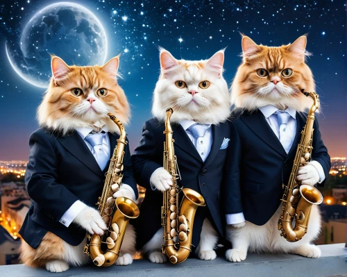 saxophonists,serenaders,vintage cats,big band,brass band,jazztet,timpanists,saxes,cat pageant,musicians,saxophones,tubas,saxman,music band,serenata,orchesta,instrumentalists,trombones,trumpeters,jazzier,Photography,General,Natural