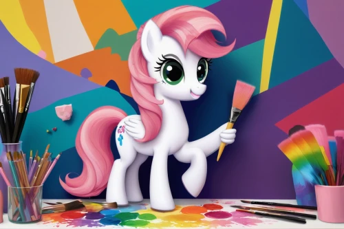 rainbow pencil background,pinkie,mlp,cadence,crayon background,rainbow background,painter,cupcake background,paints,unicorn background,ponk,flurry,unicorn art,sunburst background,painted horse,obrony,artist brush,table artist,paper background,art materials,Illustration,Retro,Retro 15