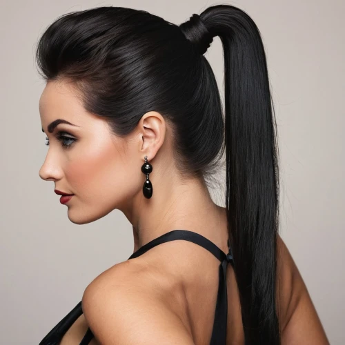 pony tail,penteado,ponytail,pony tails,oreiro,rockabilly style,ponytails,black hair,shoulder length,hairstyle,updo,hairtail,chignon,bunny tail,smooth hair,rockabilly,undercut,hairpieces,tying hair,dark hair,Illustration,Paper based,Paper Based 10