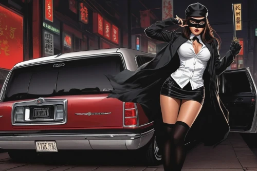 zatanna,selina,brubaker,blacksad,chaykin,cassaday,zatara,madripoor,converium,villainess,highwayman,hearse,mcniven,batwoman,diabolik,bolland,black cat,opel captain,batgirl,opel record p1,Illustration,Retro,Retro 10