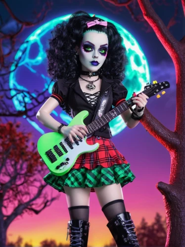 rock chick,derivable,rockabella,mesmero,samhain,morwen,electric guitar,catrina calavera,ibanez,deathrock,tuatha,bagpiper,grunge,bri,bass guitar,guiterrez,bjd,tufnel,guitar solo,goth woman,Conceptual Art,Sci-Fi,Sci-Fi 28