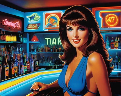 barmaid,bartender,cigarette girl,barmaids,bartending,nighthawks,liquor bar,barkeeper,barkeep,struzan,hildebrandt,ann margarett-hollywood,barman,brubaker,liquors,barroom,pinball,barfly,bartenders,barmen,Conceptual Art,Sci-Fi,Sci-Fi 20