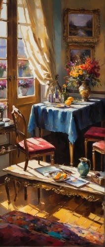 bohemian art,sewing room,world digital painting,italian painter,tablecloths,victorian room,vermeer,meticulous painting,roominess,dining room,photo painting,photorealism,danish room,workroom,salmagundi,painting technique,pittura,persian norooz,photorealist,the living room of a photographer,Conceptual Art,Oil color,Oil Color 09