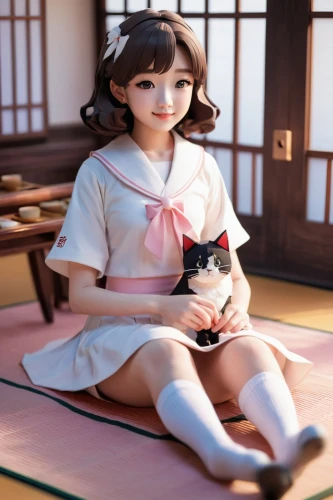 japanese doll,anime 3d,japanese kawaii,neko,the japanese doll,koto,anime japanese clothing,calico cat,xiaoyu,nanako,miko,zhiyuan,kawai,japanese sakura background,chihiro,nenita,sumiala,monogatari,doll cat,iroha,Unique,3D,Low Poly