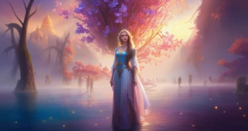 fantasy picture,galadriel,margaery,thingol,blue enchantress,fantasy art,jaina,kupala,sorceress,persephone,sorceror,finrod,faerie,lorien,fantasy landscape,alfheim,fantasia,fantasy portrait,rapunzel,noldor,Illustration,Realistic Fantasy,Realistic Fantasy 01