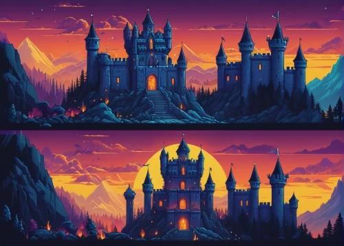 halloween background,castlevania,backgrounds,background design,fairy tale icons,halloween wallpaper,day and night,castles,knight's castle,3d fantasy,fantasy city,banner set,halloween border,hogwarts,fairy tale castle,fantasy landscape,cartoon video game background,dusk background,halloween banner,haunted castle,Illustration,Vector,Vector 06