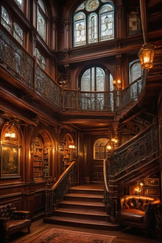 victorian,ornate room,staircase,old victorian,victorian room,ornate,victorian style,victoriana,gringotts,victorians,upstairs,staircases,outside staircase,old library,driehaus,stairway,stairs,belasco,royal interior,empty interior,Conceptual Art,Fantasy,Fantasy 16