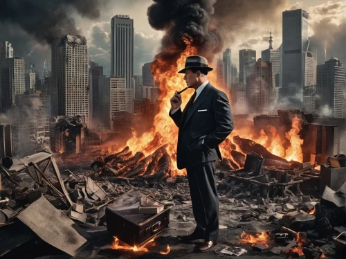 city in flames,photo manipulation,damages,the conflagration,deregulation,photoshop manipulation,apocalyptic,razed,fire background,deindustrialization,conflagrations,flambard,destroy money,firesale,ressler,black businessman,geithner,apocalypticism,financial crisis,conflagration,Unique,Design,Knolling