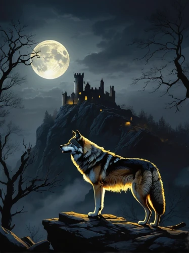 howling wolf,wolfsfeld,wolpaw,werewolve,wolfgramm,european wolf,wolfsangel,wolfsschanze,lycanthropy,blackwolf,wolves,constellation wolf,lycanthrope,werewolf,wolfen,werewolves,graywolf,gray wolf,wolfes,howl,Illustration,Realistic Fantasy,Realistic Fantasy 06
